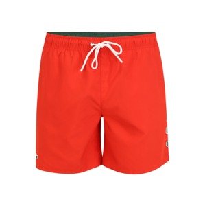 LACOSTE Plavecké šortky  oranžovo červená / biela / zelená