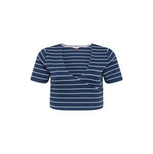 Tommy Jeans Curve Tričko  biela / námornícka modrá