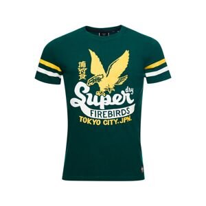 Superdry Tričko  zelená / biela / žltá