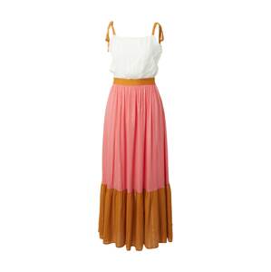 FRNCH PARIS Letné šaty  okrová / ružová / biela