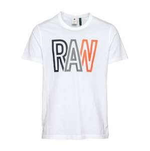 G-Star RAW Tričko  biela / oranžová / námornícka modrá / sivá
