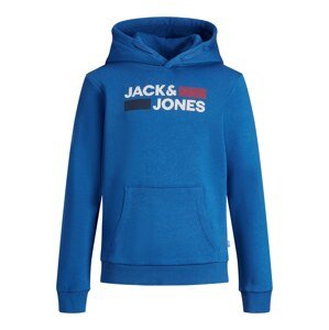 Jack & Jones Junior Mikina  kráľovská modrá / biela / červená