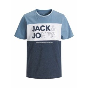 Jack & Jones Junior Tričko  námornícka modrá / dymovo modrá / svetlosivá / biela