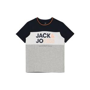 Jack & Jones Junior Tričko  námornícka modrá / sivá melírovaná / oranžová