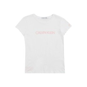 Calvin Klein Jeans Tričko 'INSTITUTIONAL'  biela / svetloružová