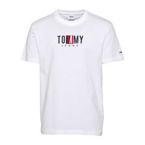 Tommy Jeans Tričko 'Timeless'  biela / námornícka modrá / červená