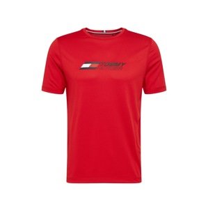 Tommy Sport Funkčné tričko 'ESSENTIALS'  červená / biela / tmavomodrá