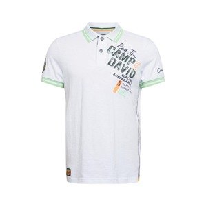 CAMP DAVID Tričko  sivá / zelená / oranžová / biela