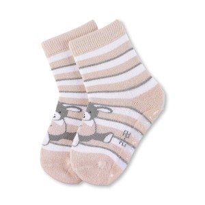 STERNTALER Ponožky  biela / sivá melírovaná / béžová