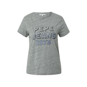 Pepe Jeans T-Shirt 'BIBIANA'  sivá melírovaná / čierna / svetlomodrá