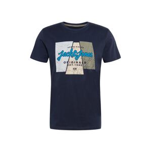 JACK & JONES Shirt 'LOGON'  námornícka modrá / zmiešané farby