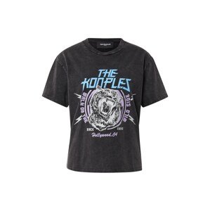 The Kooples T-Shirt  čierna melírovaná / tyrkysová / biela / svetlofialová