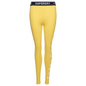 Superdry Športové nohavice  žltá / čierna / biela