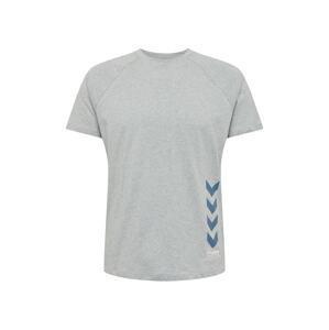 Hummel Funkčné tričko 'CALEB'  sivá melírovaná / modrá