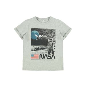 NAME IT Tričko 'NASA'  sivá melírovaná / čierna / melónová / modrá / biela