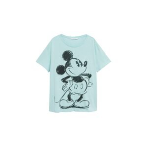 MANGO Tričko 'Mickey'  svetlomodrá / čierna