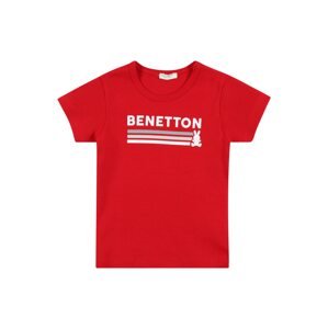 UNITED COLORS OF BENETTON Tričko  červená / biela