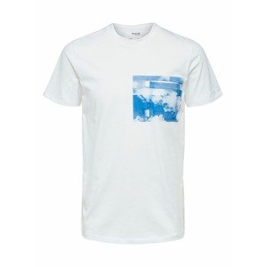 SELECTED HOMME T-Shirt  biela / modrá