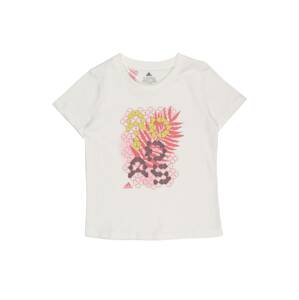 ADIDAS PERFORMANCE Funkčné tričko 'TROPICAL'  biela / ružová / žltá / čierna
