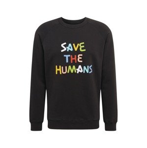 Thinking MU Mikina 'Save The Humans'  čierna / zmiešané farby