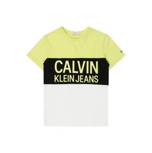 Calvin Klein Jeans Tričko  citrónová / biela / čierna