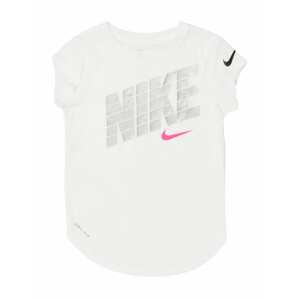 NIKE Funkčné tričko  biela / ružová / čierna / strieborná