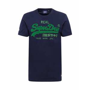 Superdry Tričko 'Chenille'  námornícka modrá / zelená