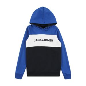 Jack & Jones Junior Mikina  tmavomodrá / kráľovská modrá / biela