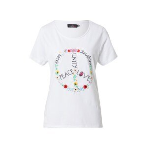 Zwillingsherz Tričko 'Peace'  biela / zmiešané farby