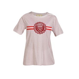MYMO T-Shirt  biela / pastelovo ružová / grenadínová / rubínová