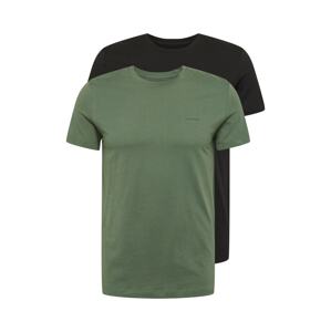 Calvin Klein Jeans Tričko  čierna / zelená / biela