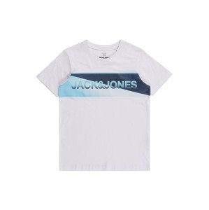 Jack & Jones Junior Tričko 'JENSON'  biela / námornícka modrá / modrá