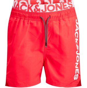 Jack & Jones Junior Plavecké šortky 'Bali'  biela / svetločervená