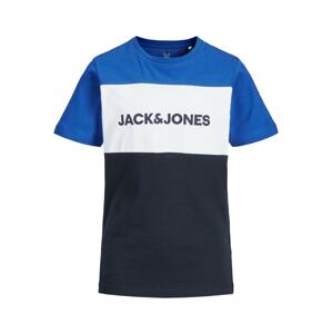Jack & Jones Junior Tričko  tmavomodrá / kráľovská modrá / biela