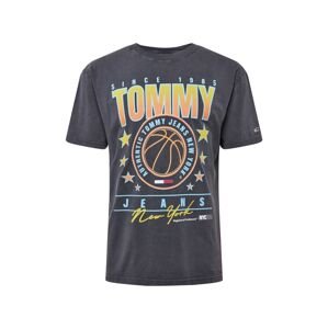 Tommy Jeans Tričko  svetlomodrá / čadičová / oranžová / biela