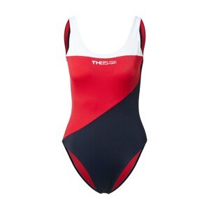 Tommy Hilfiger Underwear Jednodielne plavky  červená / tmavomodrá / šedobiela