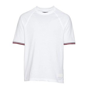 TOMMY HILFIGER T-Shirt  šedobiela / tmavomodrá / červená