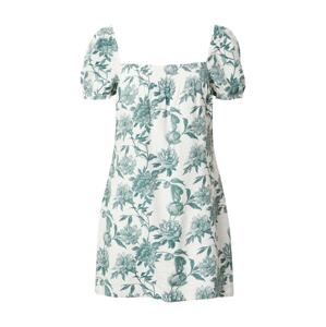 Abercrombie & Fitch Letné šaty  biela / smaragdová
