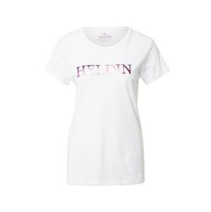Herrlicher T-Shirt  biela / strieborná / svetlosivá