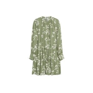 MANGO Košeľové šaty 'Flor'  pastelovo zelená / biela