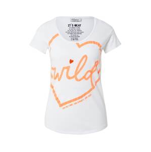 Grace T-Shirt 'WILD'  biela / oranžová