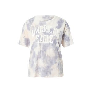 American Eagle Tričko  ružová / modrosivá / biela