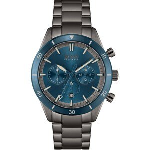 BOSS Casual Analógové hodinky 'Santiago'  striebornosivá / modrofialová