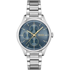 BOSS Casual Analógové hodinky 'GRAND COURSE'  strieborná / modrofialová / zlatá