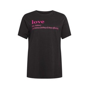 Mister Tee Curvy Shirt 'Love Definition'  čierna / neónovo ružová
