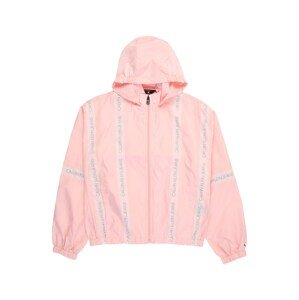 Calvin Klein Jeans Prechodná bunda  ružová / striebornosivá