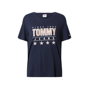Tommy Jeans Tričko  námornícka modrá / biela / béžová