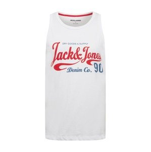 JACK & JONES Tričko 'MOON'  biela / červená / kráľovská modrá