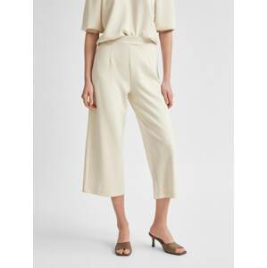 SELECTED FEMME Nohavice 'SLFTENNY MW CROPPED WIDE PANT B'  biela