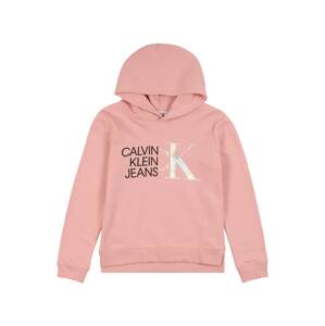 Calvin Klein Jeans Mikina  ružová / strieborná / čierna